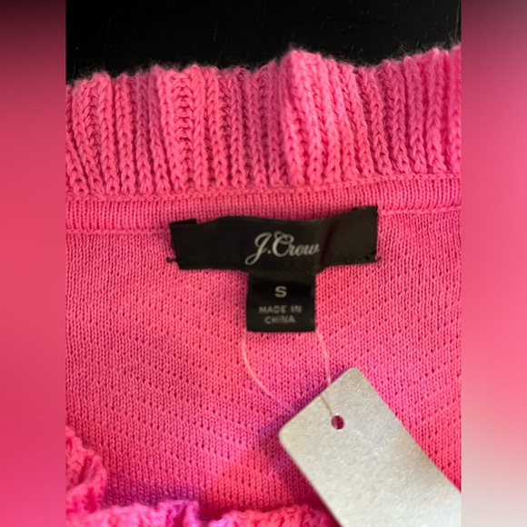 J Crew | NWT | Ruffle Neck Pink Sweater - Picture 3 of 4
